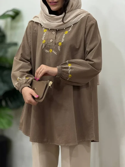 مانتو لینن گلدوزی سرنا
