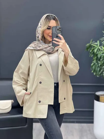 مانتو لینن شش دکمه