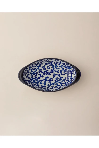 بشقاب سرو Madame Coco مدل Reve Bleu Reneta Bone China - آبی/سفید