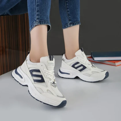 کفش و کتانی زنانه مدل فشیون FASHION رنگ سفید سرمه ای