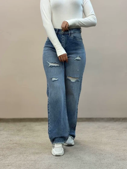 شلوار جین نیمبگ دریایی زاپ2180