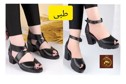 صندل زنانه طبی اداری و مجلسی پاشنه‌دار جلو باز درنا