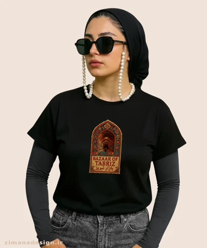 کراپ زنانه طرح بازار تبریز تلفیق با هنر فرش ایرانی