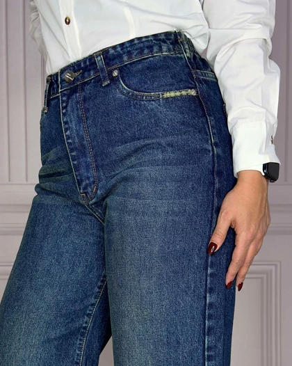 خرید شلوار جین واید لگ آبی تینت زنانه Women's Tint Blue Wide Leg Jeans کد 90701