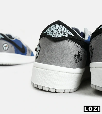 کفش کتانی مردانه و زنانه آبی طوسی نایک NIKE jordan Vodoo