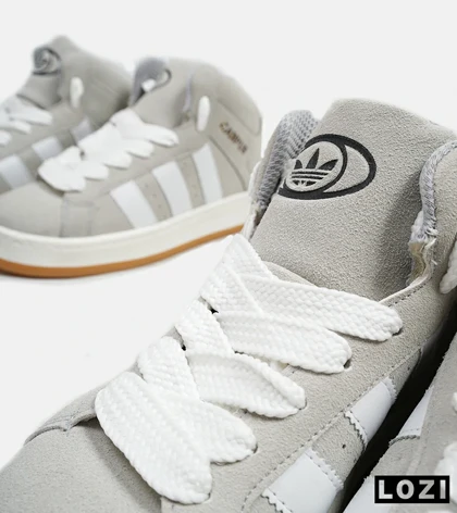 کفش کتانی نیم ساق مردانه و زنانه طوسی سفید ADIDAS Campus