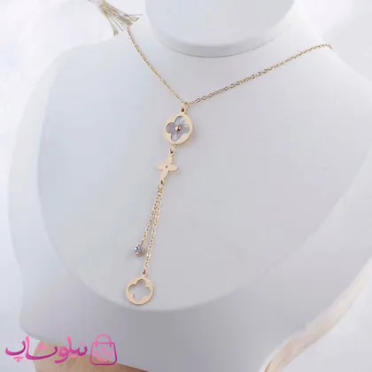 گردنبند دخترانه طرح گل آویزدار