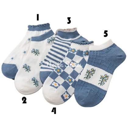 جوراب آبی گل‌گلی1029