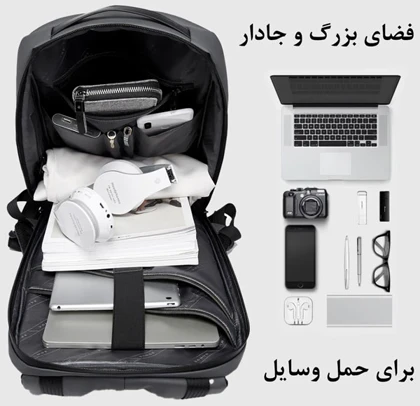 کیف و کوله پشتی لپ تاپ 15.6 ضد سرقت اورجینال بنج BANGE 22188