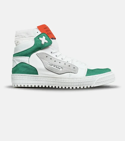 کفش کتانی ساق‌دار سفید سبز OFF WHITE