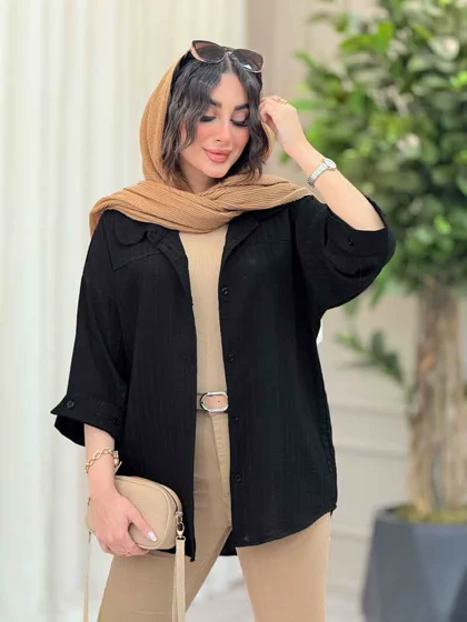شومیز سر آستین دو دکمه