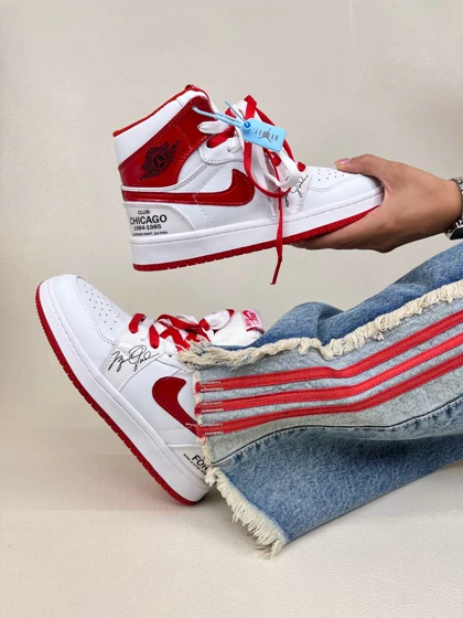 کتانی ونس زنانه ساق‌دار ایر جردن 1 امضا شیکاگو 1 NIKE AIR JORDAN کد 912