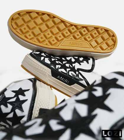 کفش اسنیکرزسفید مشکی Amiri Stars مدل 5998