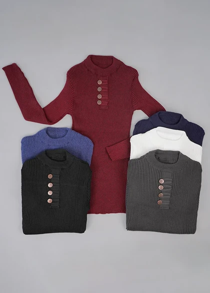 بافت مردانه سفید مدل دکمه‌ای