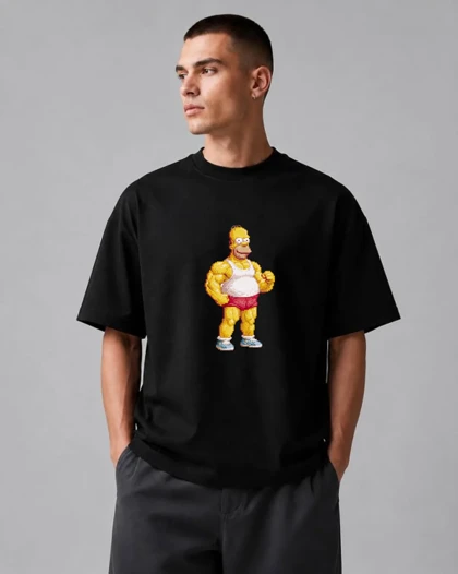 تیشرت باکسی طرح هومر سیمپسون استایل Homer Simpson