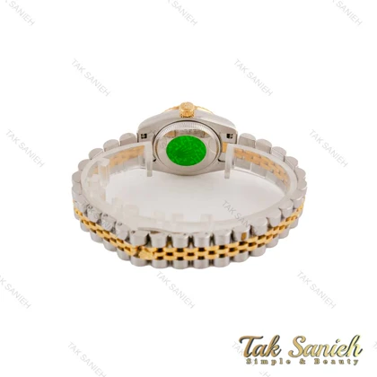 ساعت رولکس زنانه دورنگ طلایی صفحه طرح دار Rolex-4865-L