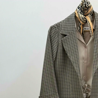 کت آستین پاکتی چهارخونه