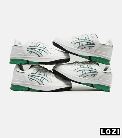 کفش کتانی مردانه سفید سبز ASICS TIGER RUNNER II مدل 5679