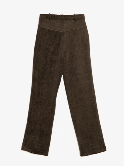 شلوار زنانه مخمل راسته جیب‌دار 10112