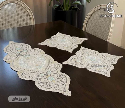رومیزی پاشا 3 تکه طرح قلب