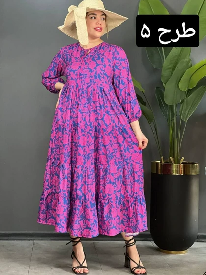 پیراهن فلور چین‌دار کد 1520