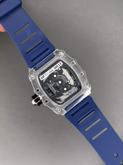 ساعت مچی ریچارد میل صفحه اسکلتون بند رابر سرمه ای Richard Mille