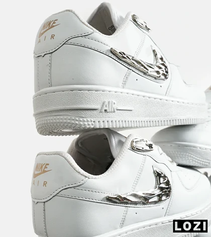 کفش کتانی مردانه و زنانه سفید نایک NIKE AIR FORCE 1.7 lv8 White gold