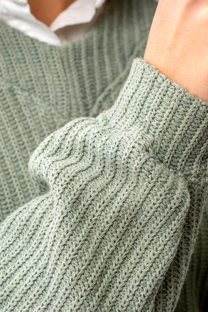 تیشرت آستین بلند بافت یقه هفت زنانه