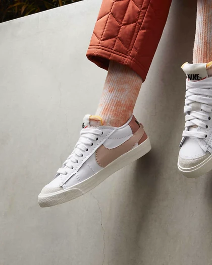 کتانی ویتنامی نایکی بلیزر بدون ساق جامبو صورتی Nike Blazer Low 77 Jambo white pink