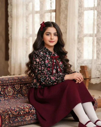 کت سارافن دخترانه گل‌گلی