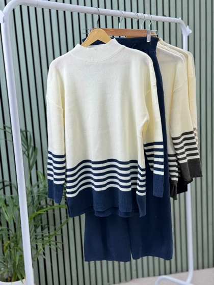 ست مانتو شلوار بافت پاییز