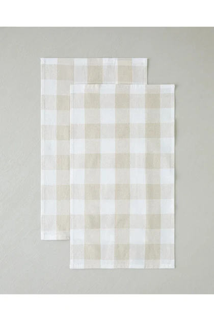 دستمال خشک‌کن دو عددی English Home مدل Fresh Grid - بژ