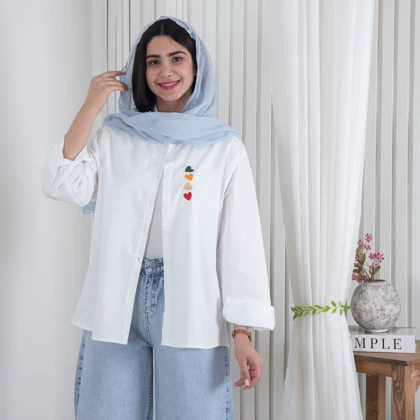 شومیز سفید گلدوزی