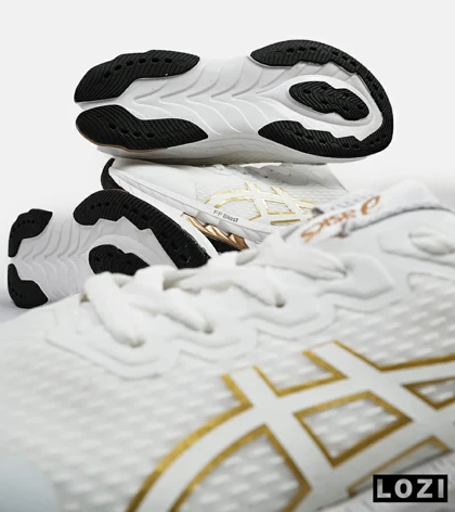 کفش کتانی مردانه سفید طلایی ASICS GORETEX
