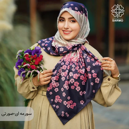 روسری ابریشم توییل شکوفه