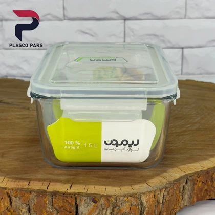 ظرف شیشه ای مستطیل 1.5 لیمون