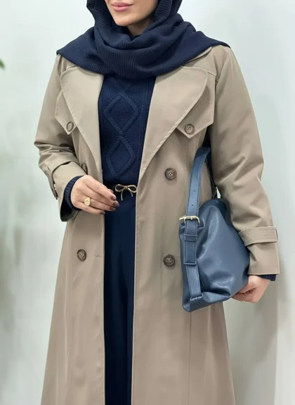 ترنچ کت بلند ضد آب آیسو آناهید