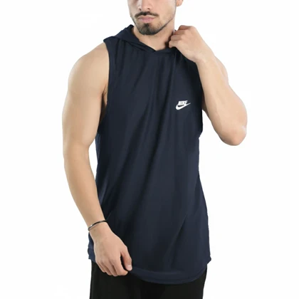 رکابی کلاهدار ورزشی مردانه نایک مدل VHD-Dri Fit-4K1003 سرمه ای