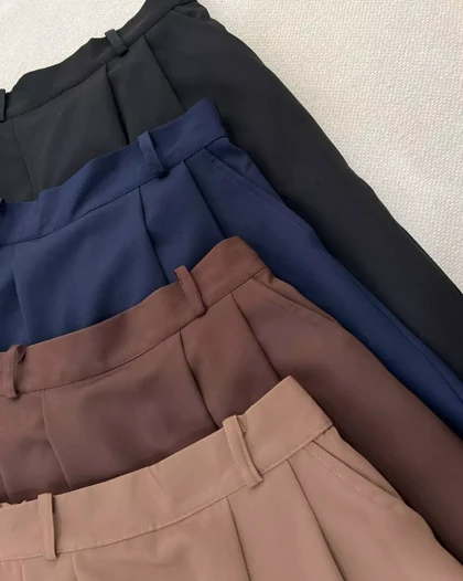 دامن کرپ جلو پیلی کد 5546