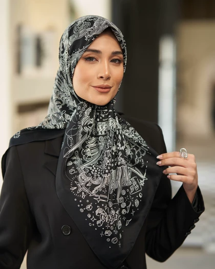 روسری ابریشم توییل قواره 90 30184