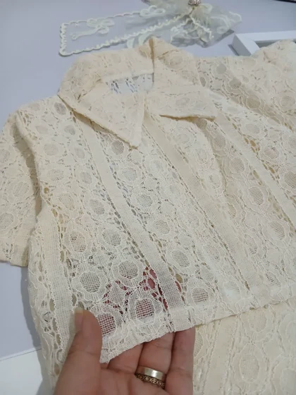 ست سه تیکه دخترانه دانتل