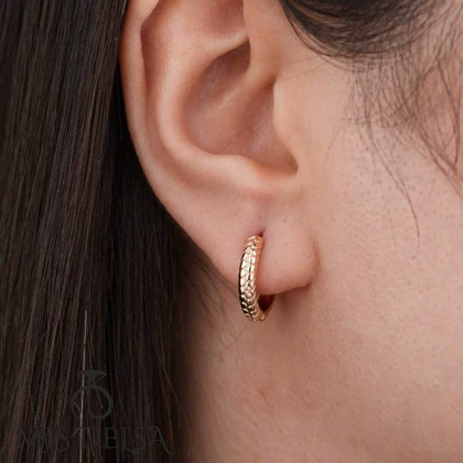 گوشواره حلقه‌ای بافت برجسته ژوپینگ