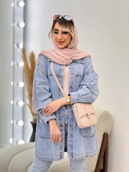 مانتو جین برش‌دار