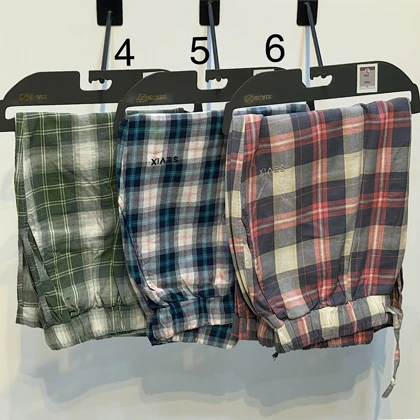 شلوارک چهار خانه نخی مردانه/سایز 2xl