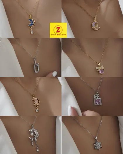 گردنبند زنانه زنانه نگین‌دار طرح جواهر