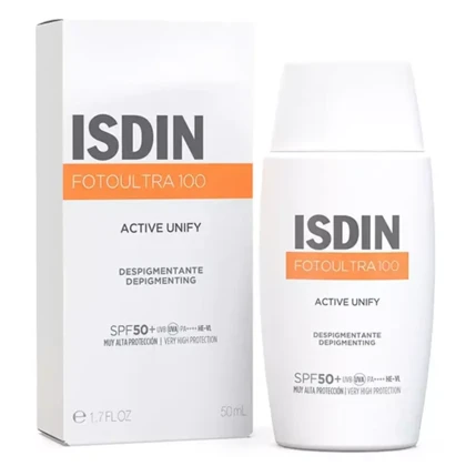فلوئید ضد آفتاب روشن‌کننده ایزدین Isdin مدل Active Unify SPF 50 حجم 50 میلی‌لیتر مناسب انواع پوست