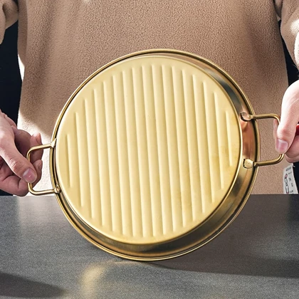 تابه گریل طلایی دسته دار