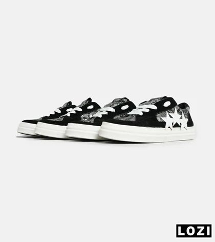 کفش اسنیکرزمشکی سفید Amiri Stars v2 مدل 7077