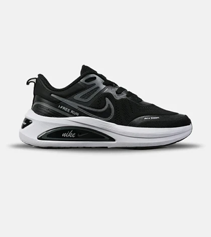 کفش کتانی مردانه و زنانه مشکی طوسی نایک NIKE air zoom Free Run مدل 8571
