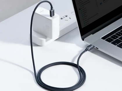 کابل سوپر فست شارژ دوسر تایپ‌سی 1.2 متری 100 وات بیسوس Baseus Type C to Type C fast charging cable 100W CAJY000601